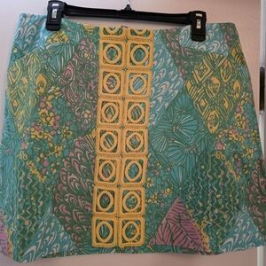 Lilly Pulitzer Green and Yellow Mini Skort
